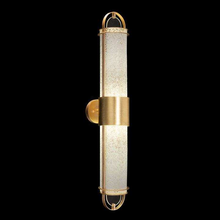 Fine Art Handcrafted Lighting Bond 35.3"H Sconce in Standard Gold Leaf, Bahama Sand (926450-32ST)