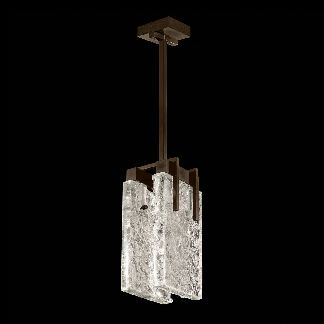 Fine Art Handcrafted Lighting Terra 7.75"W Rectangular Pendant 930540 in Bronze, Clear (930540-41ST)