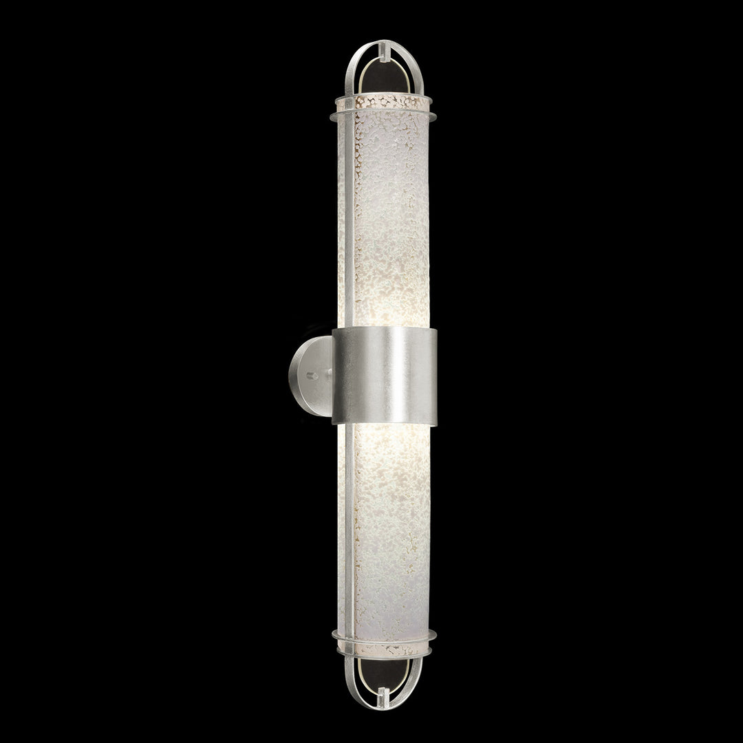 Fine Art Handcrafted Lighting Bond 35.3"H Sconce in Standard Silver Leaf, Bahama Sand (926450-42ST)