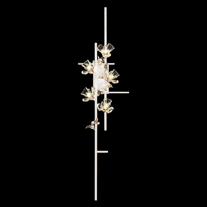 Fine Art Handcrafted Lighting Azu 64"H RSF Sconce in White Gesso with White and Gold Details (918950-3ST)