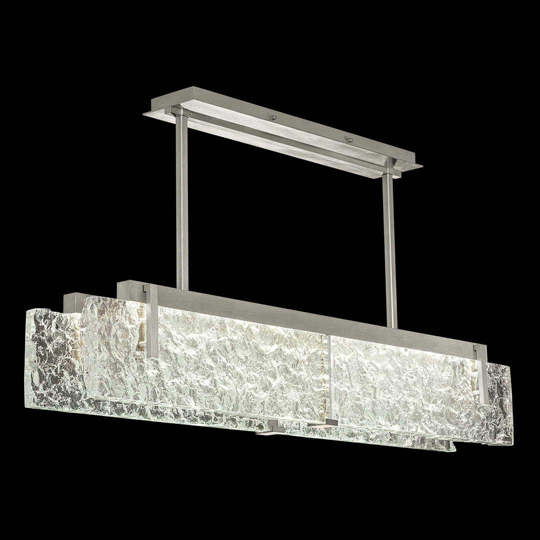 Fine Art Handcrafted Lighting Terra 52.25"W Linear Pendant in Standard Silver Leaf, Clear Glass (928040-21ST)