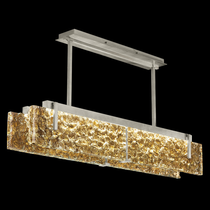 Fine Art Handcrafted Lighting Terra 52.25"W Linear Pendant in Standard Silver Leaf, Gold Leaf (928040-22ST)