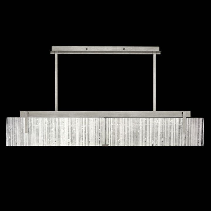 Fine Art Handcrafted Lighting Terra 52.25"W Linear Pendant in Standard Silver Leaf, Rake Clear (928040-25ST)