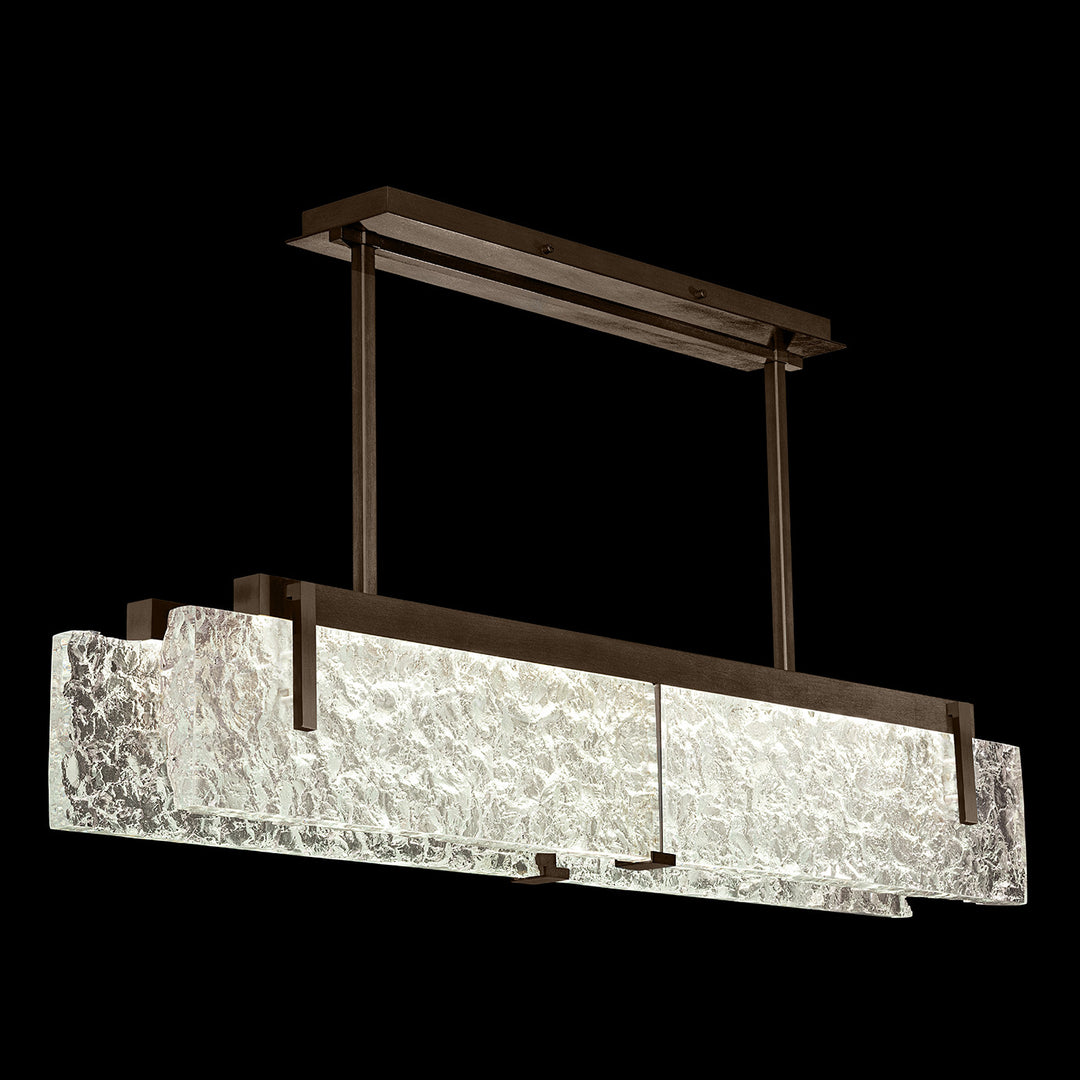 Fine Art Handcrafted Lighting Terra 52.25"W Linear Pendant in Bronze, Clear Glass (928040-41ST)