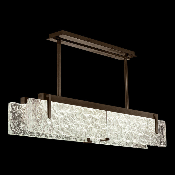Fine Art Handcrafted Lighting Terra 52.25"W Linear Pendant in Bronze, Clear Glass (928040-41ST)