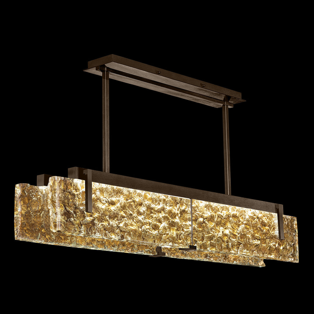 Fine Art Handcrafted Lighting Terra 52.25"W Linear Pendant in Bronze, Gold Leaf (928040-42ST)