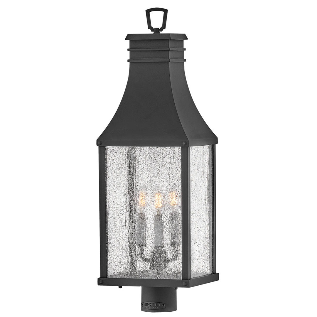 Hinkley Beacon Hill Outdoor Post Mount Lantern Large Post Mount Lantern Museum Black 17461MB