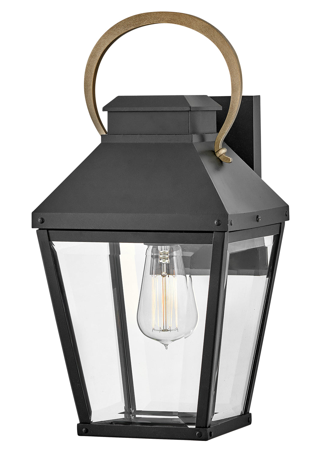 Hinkley Dawson Outdoor Wall Light Small Wall Mount Lantern Black 17500BK