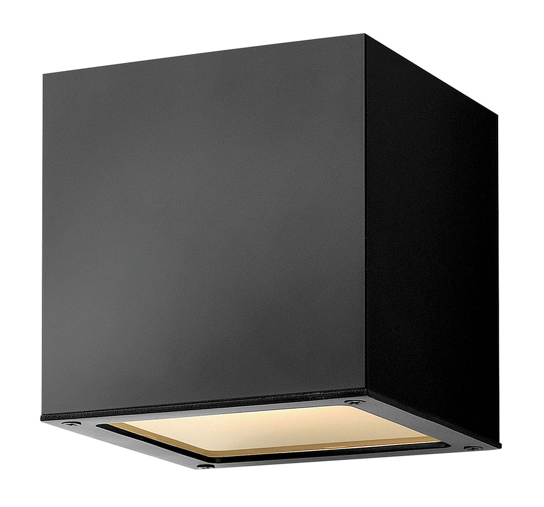 Hinkley Kube Outdoor Wall Light Extra Small LED Up/Down Light Sconce Satin Black 1769SK
