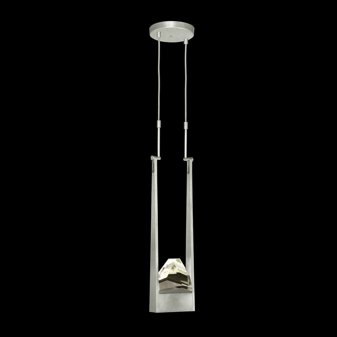 Fine Art Handcrafted Lighting Strata 7.5"W Round Pendant in Standard Silver Leaf (928240-1ST)