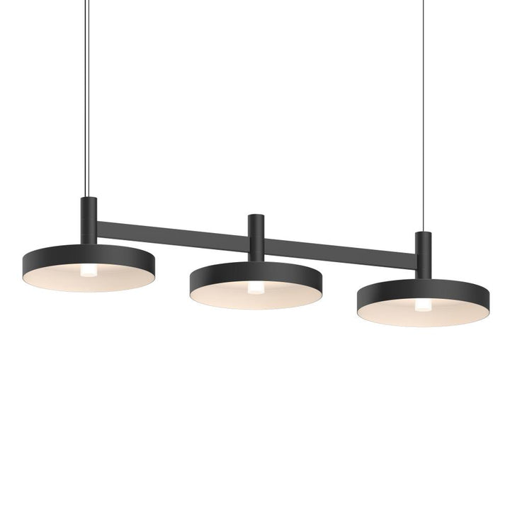 Sonneman Systema Staccato 3-Light Linear Pendant w/Pan Shades Pendants Sonneman   