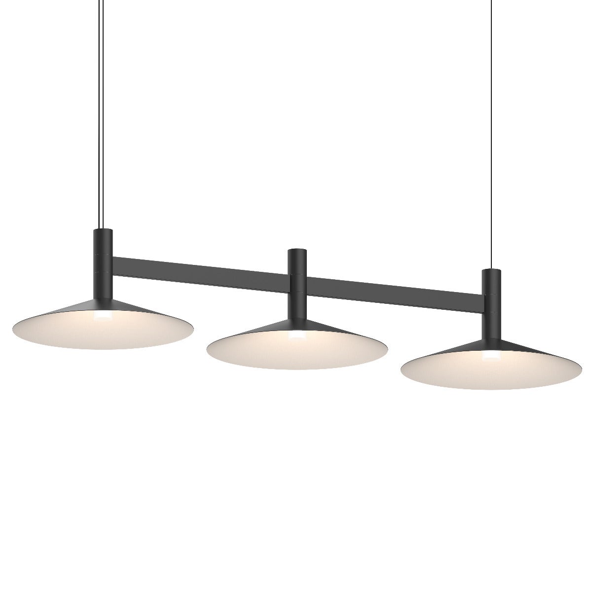 Sonneman Systema Staccato 3-Light Linear Pendant w/Shallow Cone Shades