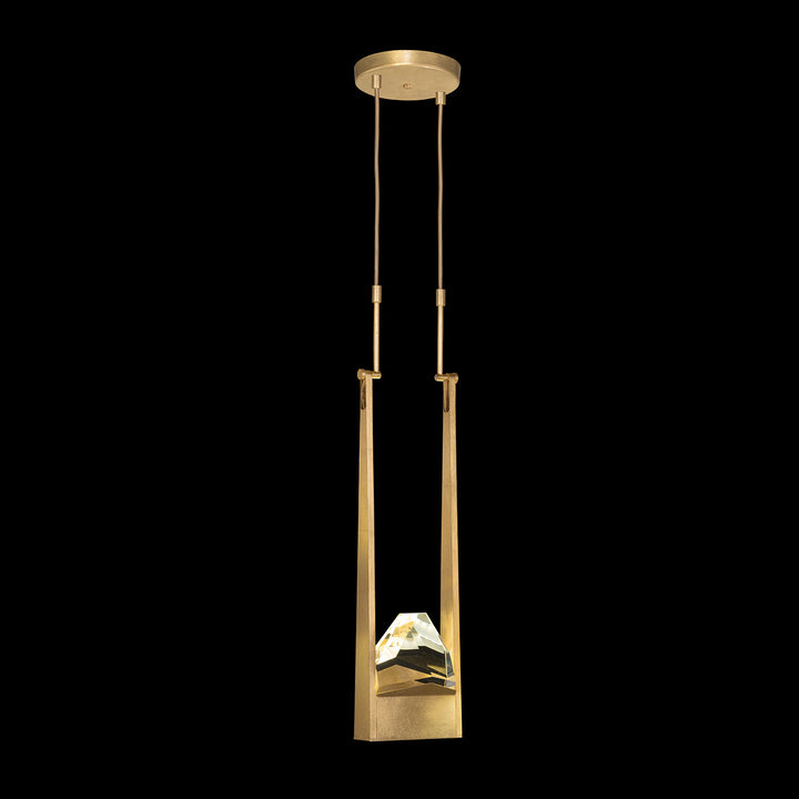 Fine Art Handcrafted Lighting Strata 7.5"W Round Pendant in Standard Gold Leaf (928240-2ST)