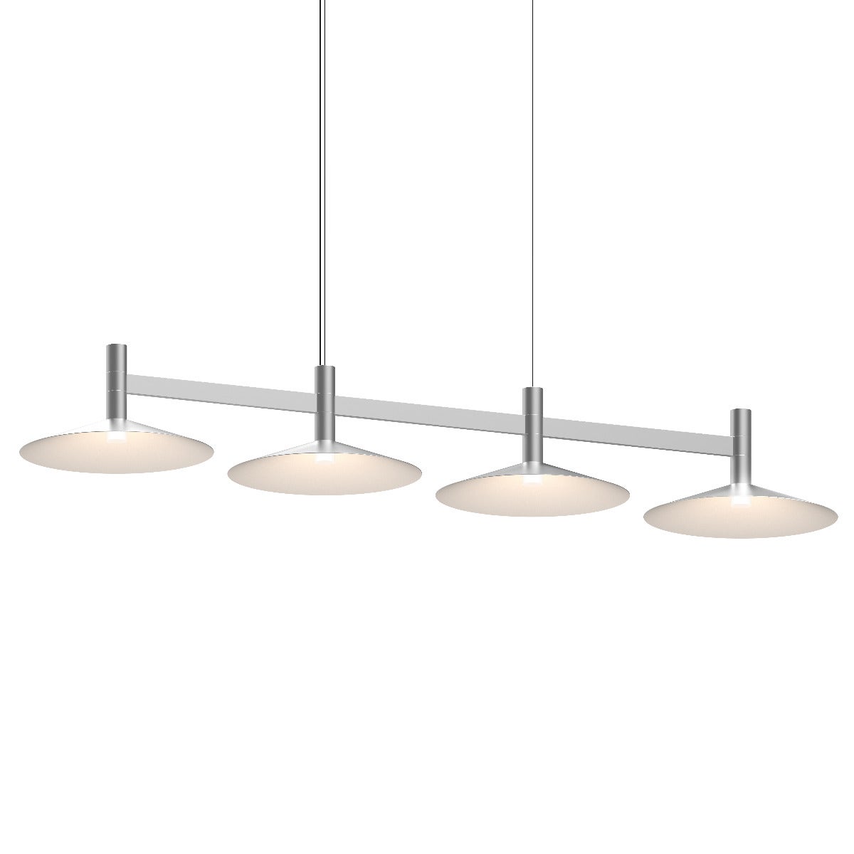 Sonneman Systema Staccato 4-Light Linear Pendant w/Shallow Cone Shades