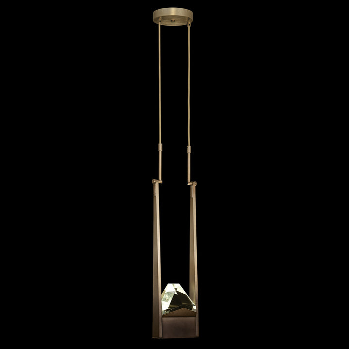 Fine Art Handcrafted Lighting Strata 7.5"W Round Pendant in Soft Ombre Bronze (928240-3ST)