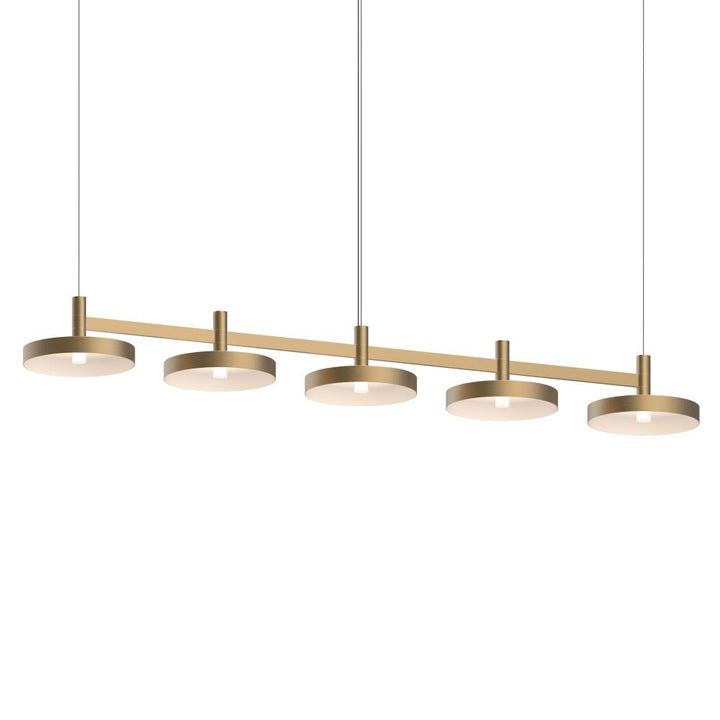 Sonneman Systema Staccato 5-Light Linear Pendant w/Pan Shades Pendants Sonneman   