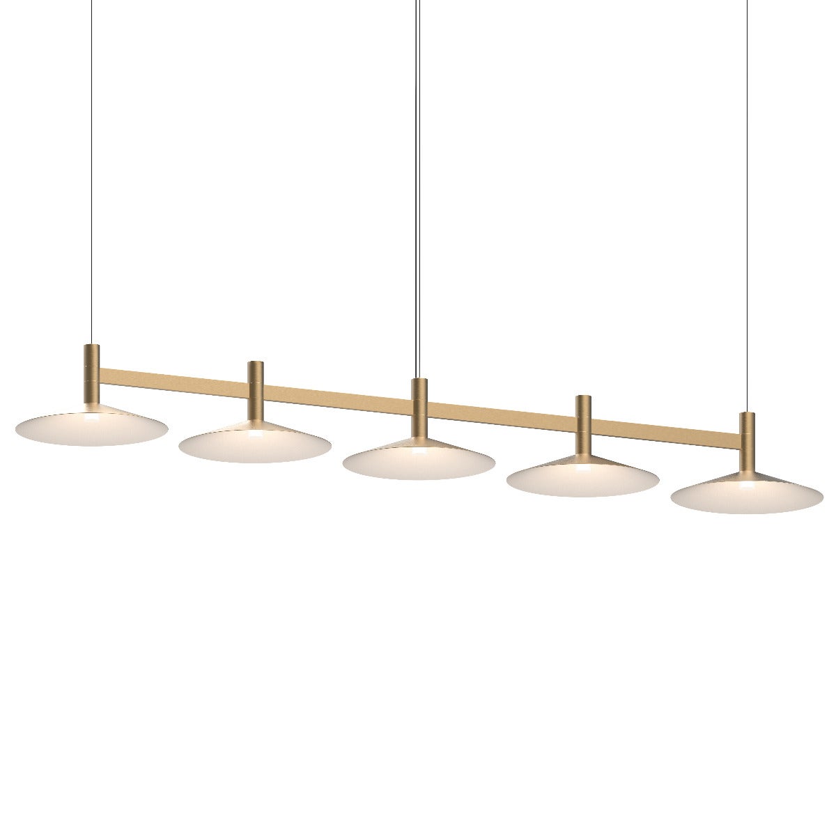 Sonneman Systema Staccato 5-Light Linear Pendant w/Shallow Cone Shades