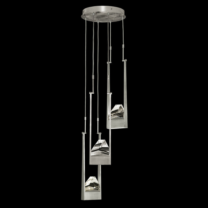 Fine Art Handcrafted Lighting Strata 16"W Round Pendant in Standard Silver Leaf (928440-1ST)