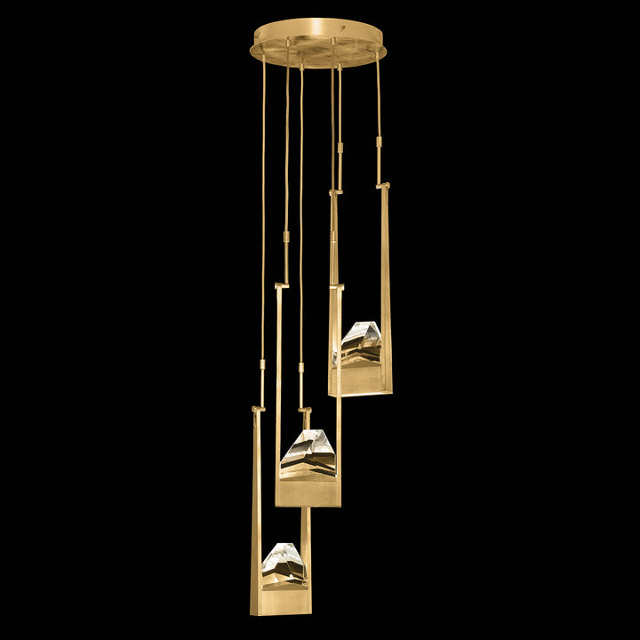 Fine Art Handcrafted Lighting Strata 16"W Round Pendant in Standard Gold Leaf (928440-2ST)