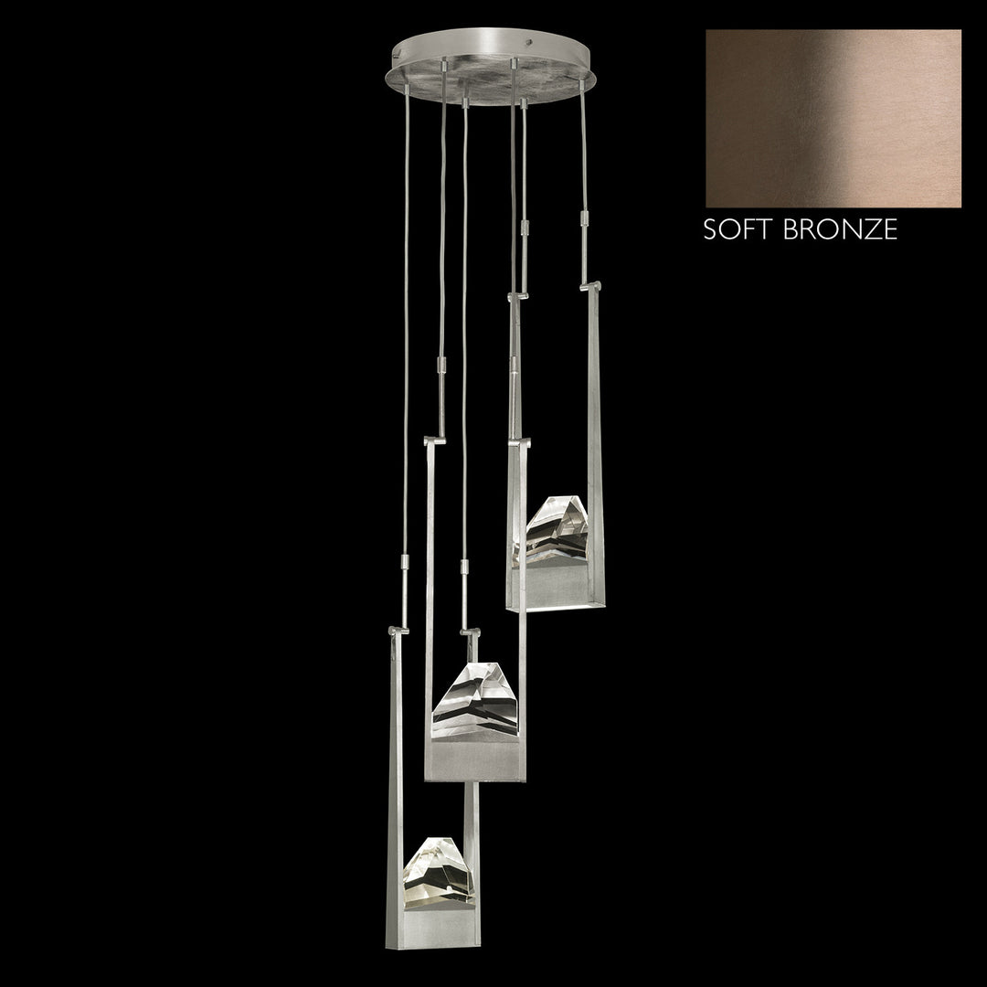 Fine Art Handcrafted Lighting Strata 16"W Round Pendant in Soft Ombre Bronze (928440-3ST)