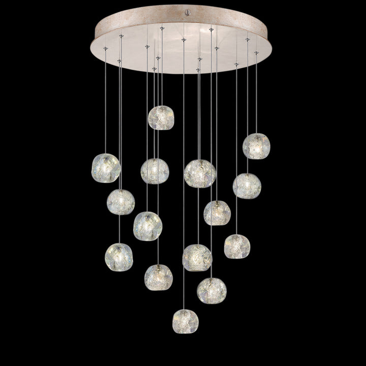 Fine Art Handcrafted Lighting Natural Inspirations 21"W Round Pendant in Mottled Gold Leaf, Nebula (853140-206LD)