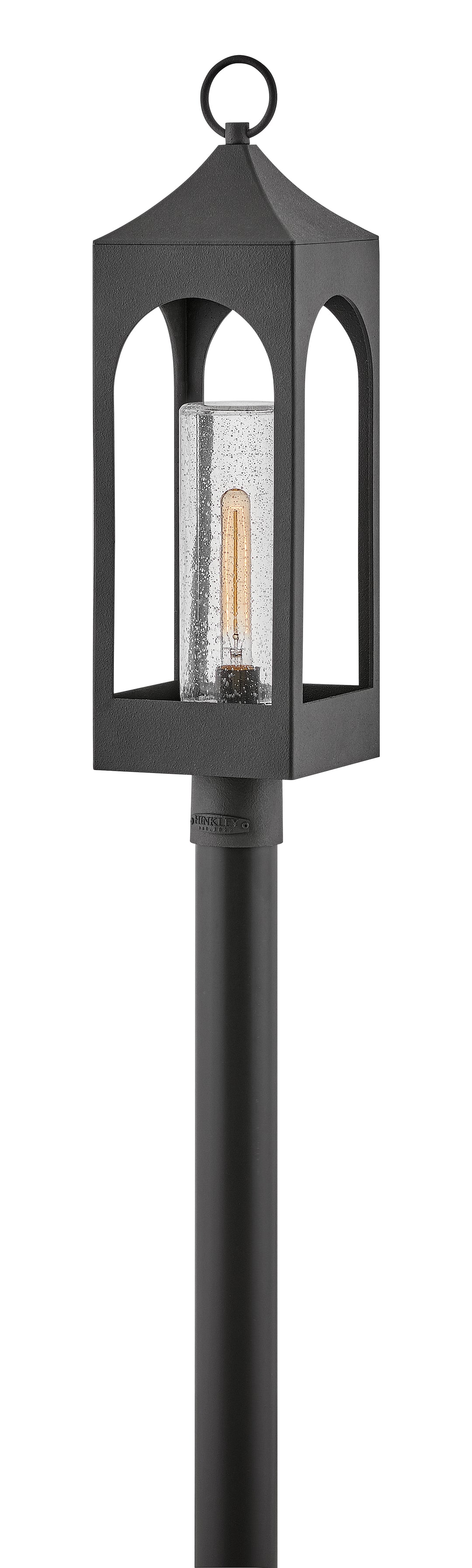 Hinkley Amina Outdoor Post Mount Lantern Large Post Mount Lantern Distressed Zinc 18081DSZ