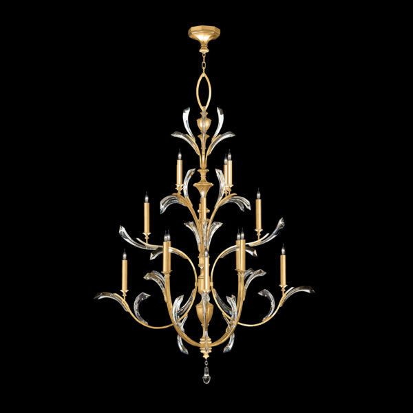 Fine Art Handcrafted Lighting Beveled Arcs 56"W Round Chandelier 702040 in Standard Gold Leaf (702040-SF3)
