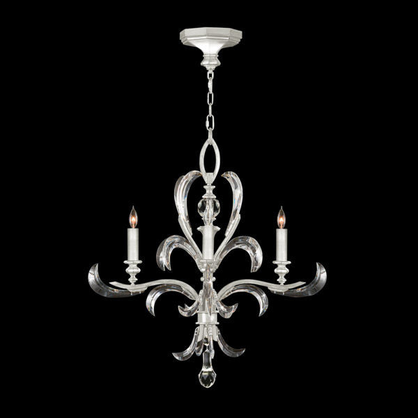 Fine Art Handcrafted Lighting Beveled Arcs 28"W Round Chandelier in Standard Silver Leaf (701540-SF4)