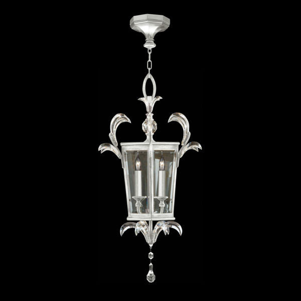 Fine Art Handcrafted Lighting Beveled Arcs 22"W Square Pendant in Standard Silver Leaf (705440-SF4)