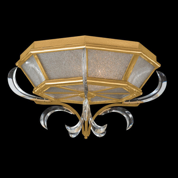 Fine Art Handcrafted Lighting Beveled Arcs 26"W Round Flush Mount in Standard Gold Leaf (704240-SF3)