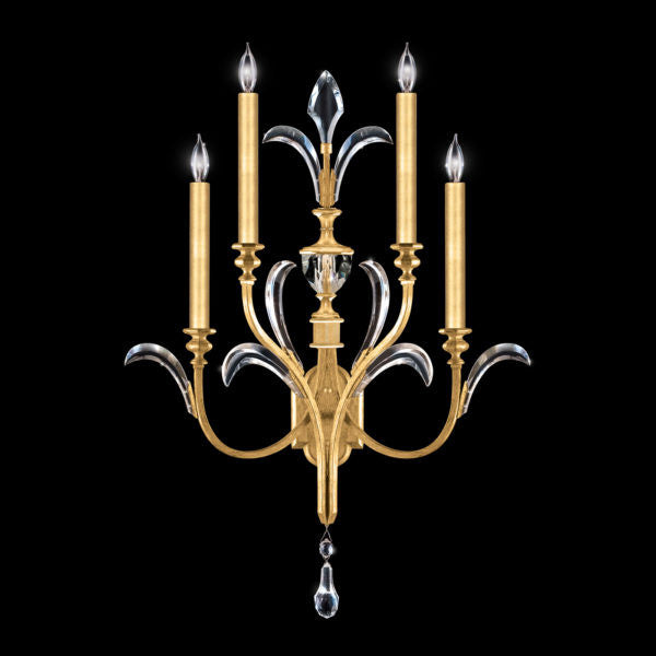 Fine Art Handcrafted Lighting Beveled Arcs 36"H Sconce in Standard Gold Leaf (738650-SF3)