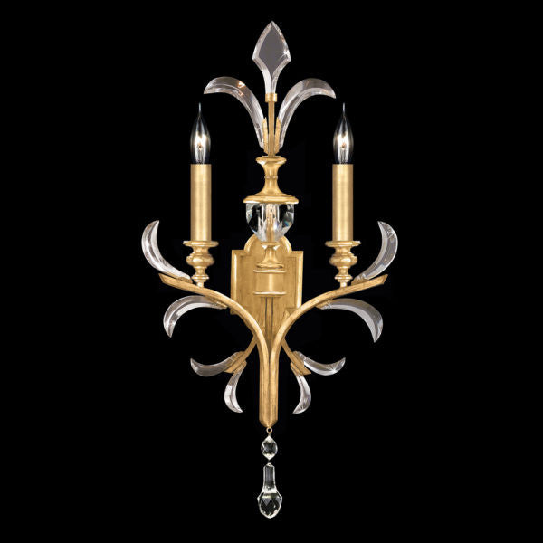 Fine Art Handcrafted Lighting Beveled Arcs 32"H Sconce in Standard Gold Leaf (704850-SF3)