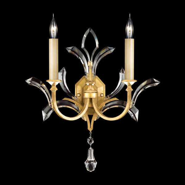 Fine Art Handcrafted Lighting Beveled Arcs 22"H Sconce in Standard Gold Leaf (701850-SF3)