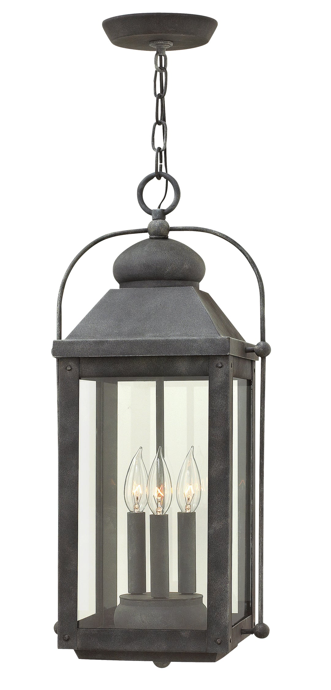 Hinkley Anchorage Outdoor Hanging Light Large Hanging Lantern Aged Zinc 1852DZ-LL