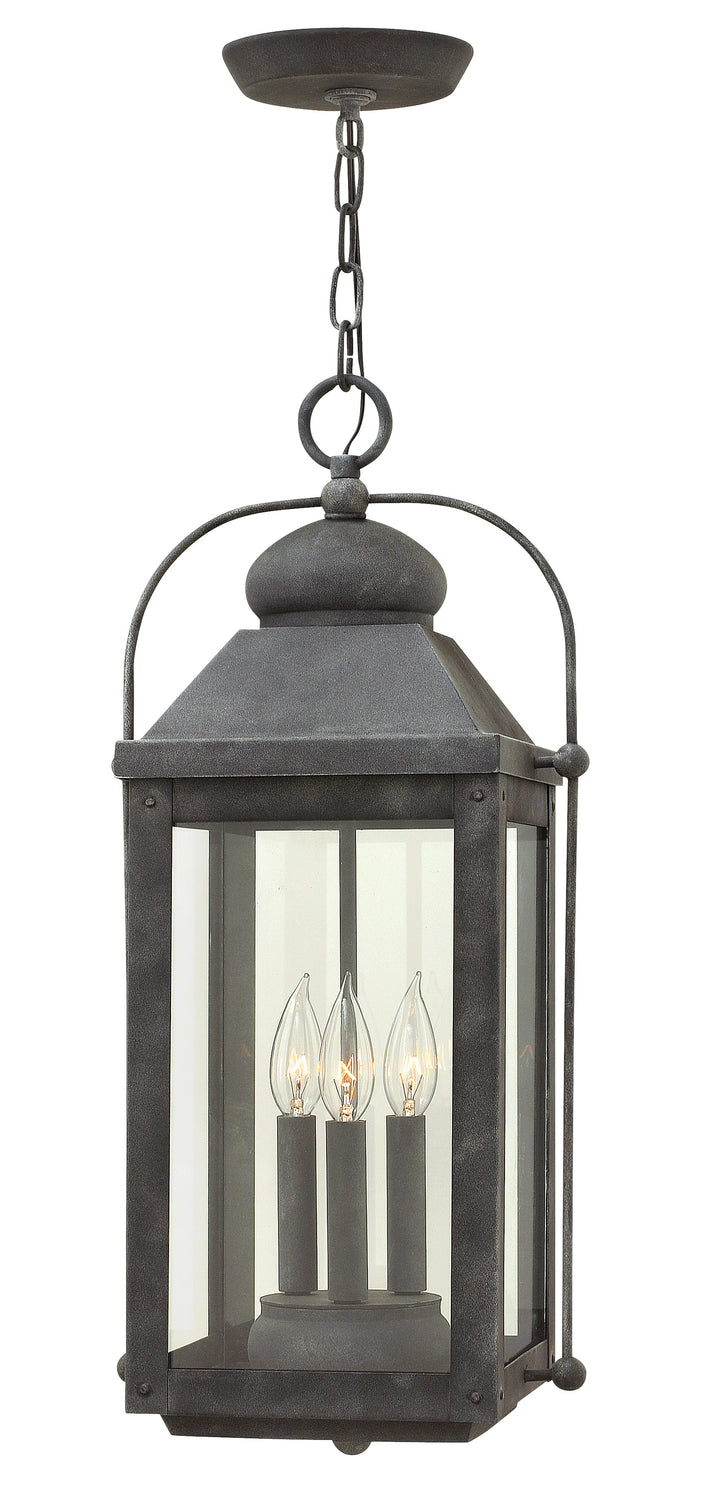 Hinkley Anchorage Outdoor Hanging Light Large Hanging Lantern Aged Zinc 1852DZ-LL
