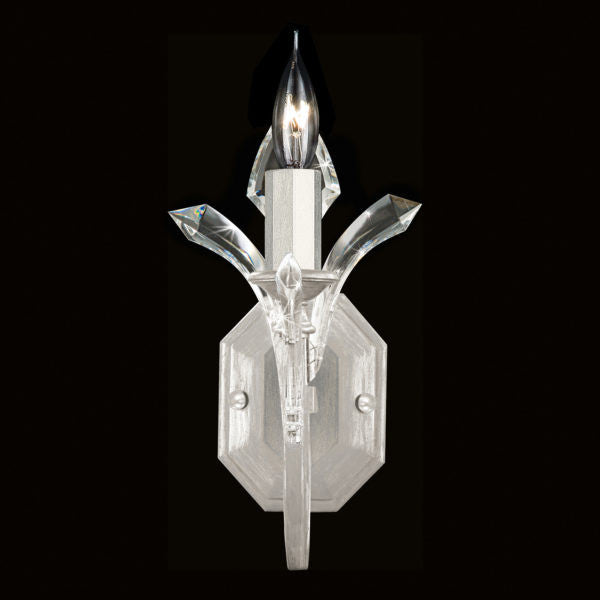 Fine Art Handcrafted Lighting Beveled Arcs 13"H Sconce in Standard Silver Leaf (705050-SF4)