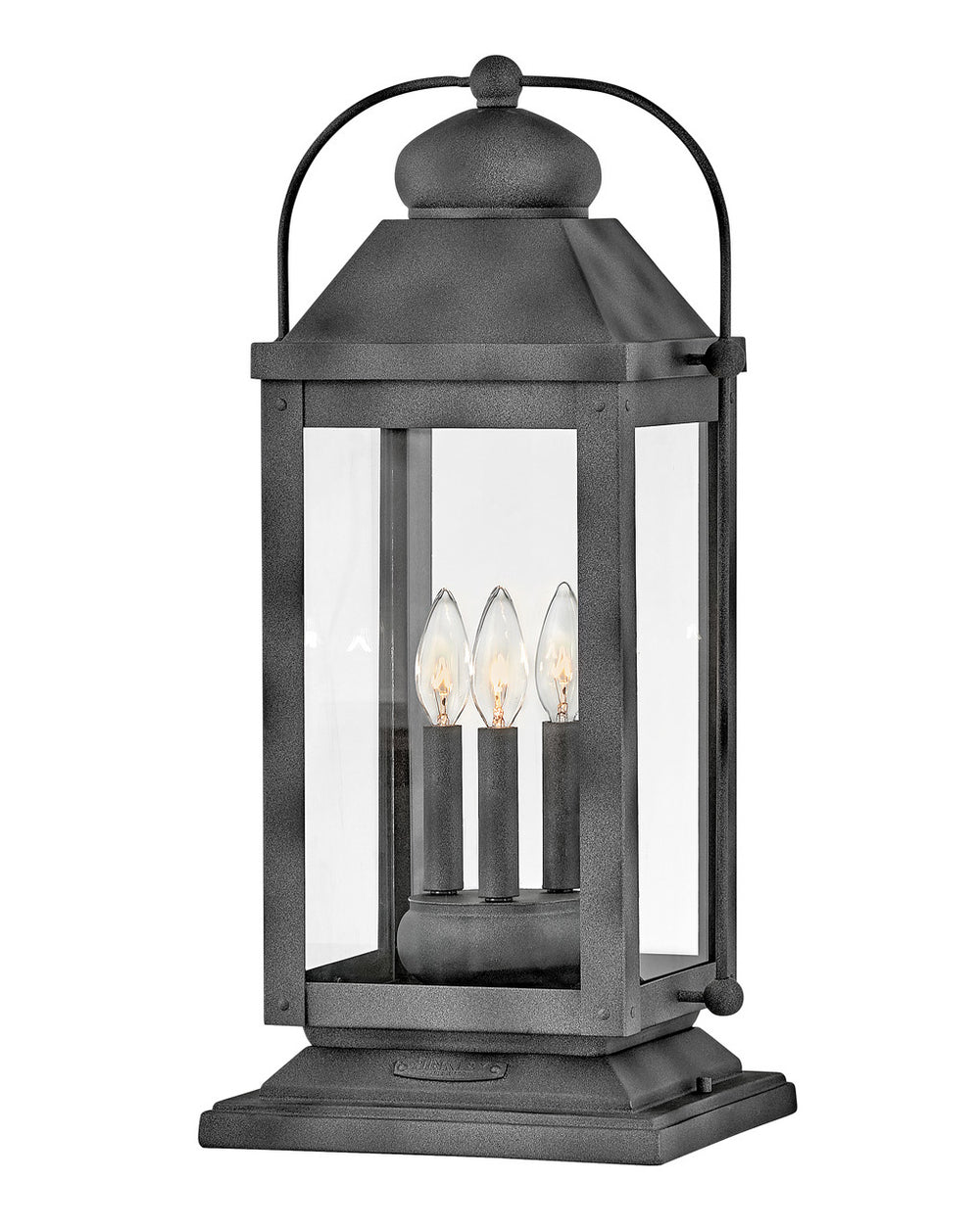 Hinkley Anchorage Outdoor Pier Mount Lantern Large Pier Mount Lantern Aged Zinc 1857DZ-LL