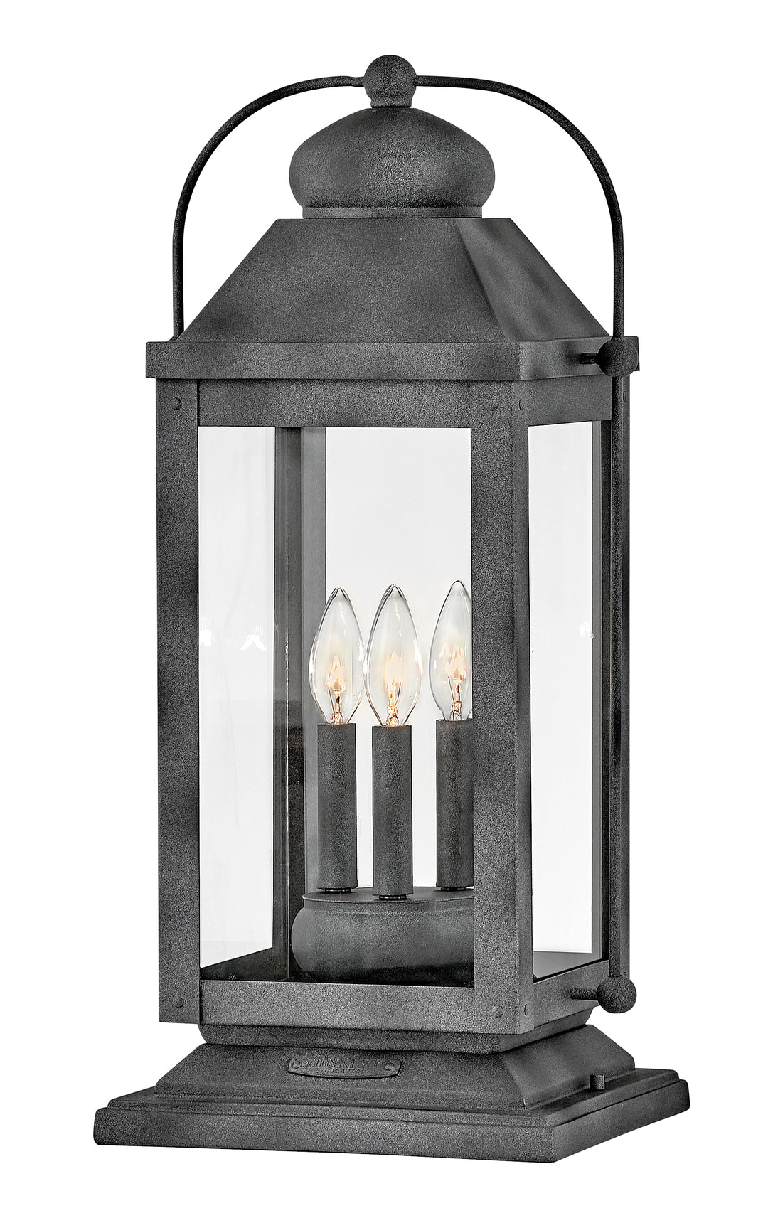 Hinkley Anchorage Outdoor Pier Mount Lantern Large Pier Mount Lantern Aged Zinc 1857DZ-LV