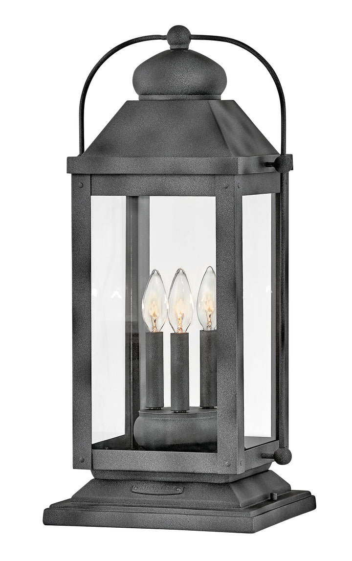 Hinkley Anchorage Outdoor Pier Mount Lantern Large Pier Mount Lantern Aged Zinc 1857DZ-LV