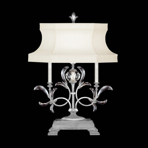 Fine Art Handcrafted Lighting Beveled Arcs 34"H Table Lamp in Standard Silver Leaf (737910-SF4)