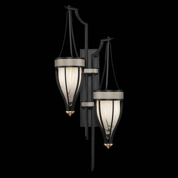 Fine Art Handcrafted Lighting Mirage 41.5"H Sconce 100046 in Standard Black Iron, Brass, Coco (100046-112)