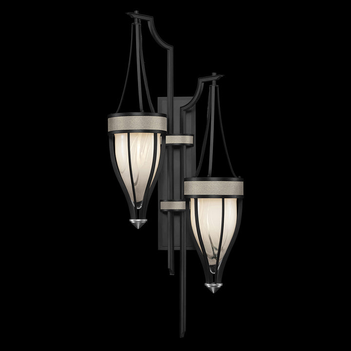 Fine Art Handcrafted Lighting Mirage 41.5"H Sconce 100046 in Standard Black Iron, Nickel, Coco (100046-122)