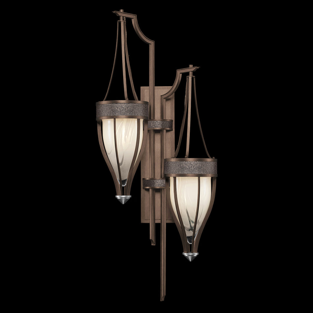 Fine Art Handcrafted Lighting Mirage 41.5"H Sconce 100046 in Standard Bronze, Nickel, Pebble (100046-221)