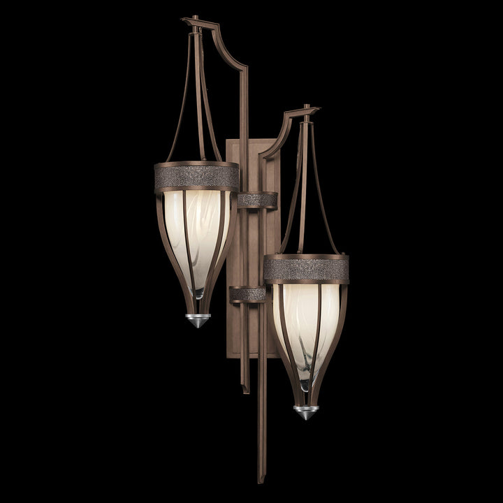 Fine Art Handcrafted Lighting Mirage 41.5"H Sconce 100046 in Standard Bronze, Nickel, Pebble (100046-221)