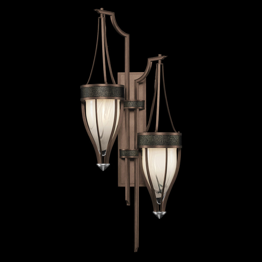 Fine Art Handcrafted Lighting Mirage 41.5"H Sconce 100046 in Standard Bronze, Nickel, Black Knight (100046-223)