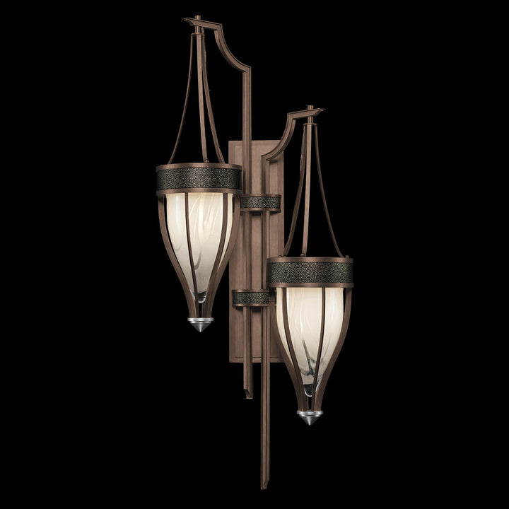 Fine Art Handcrafted Lighting Mirage 41.5"H Sconce 100046 in Standard Bronze, Nickel, Black Knight (100046-223)