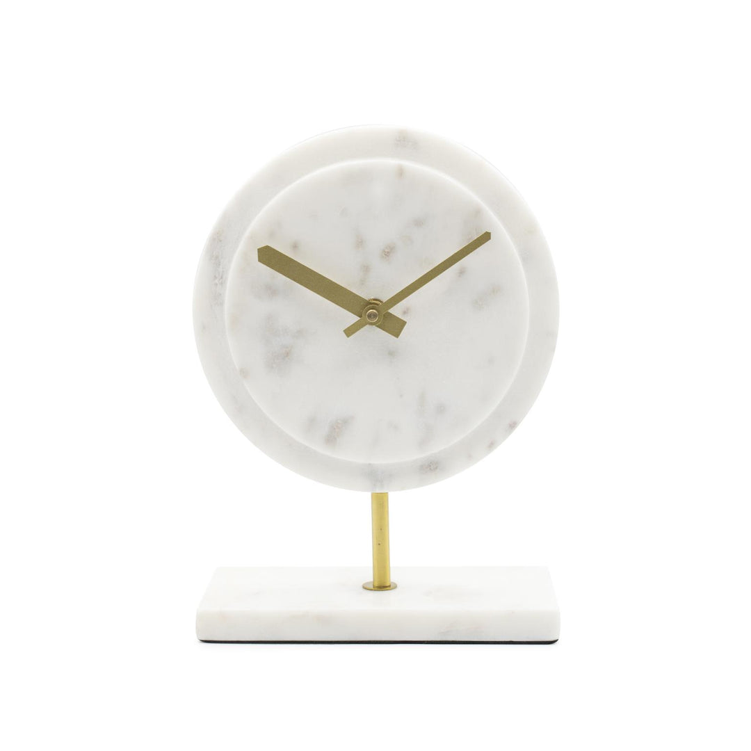 Howard Elliott Collection Piero White Marble Clock