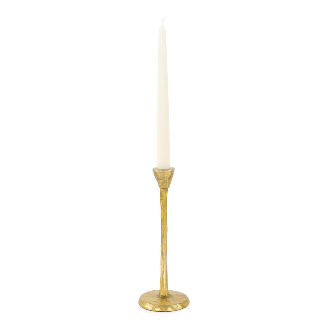 Howard Elliott Collection Beiner Short Candle Holder In Antique Brass