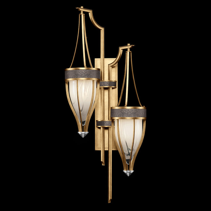 Fine Art Handcrafted Lighting Mirage 41.5"H Sconce 100046 in Standard Gold Leaf, Nickel, Pebble (100046-321)