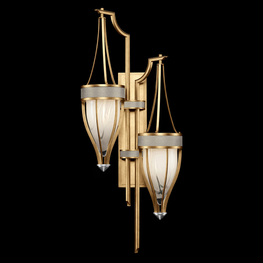 Fine Art Handcrafted Lighting Mirage 41.5"H Sconce 100046 in Standard Gold Leaf, Nickel, Coco (100046-322)